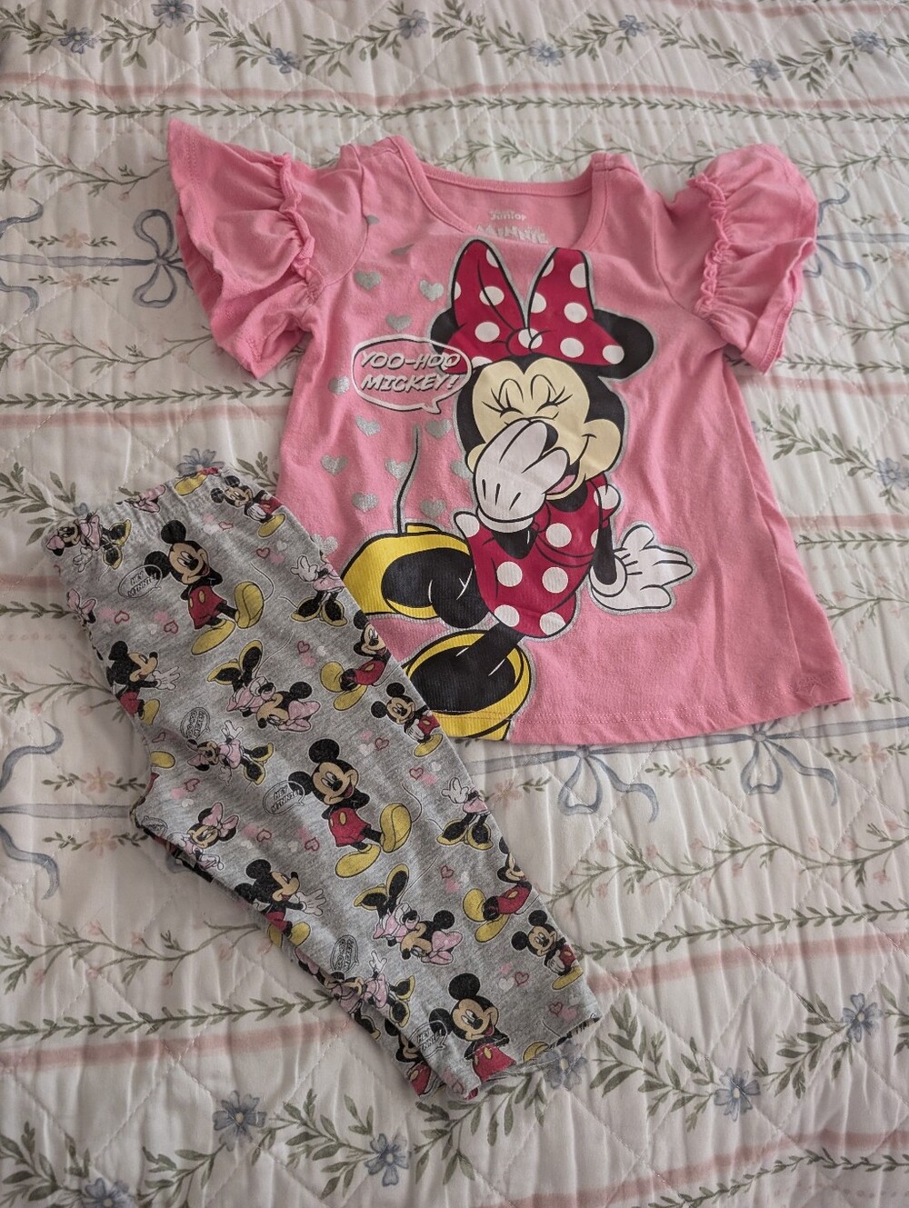 Disney Minnie Mouse Pink Girls Casual 2t Set